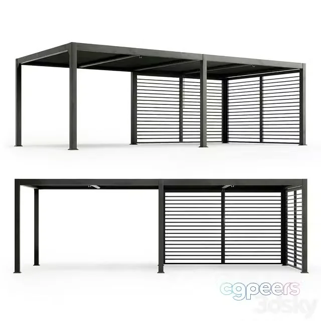 3ds Max Free – Terrace pergola MARANZA 720cm gray