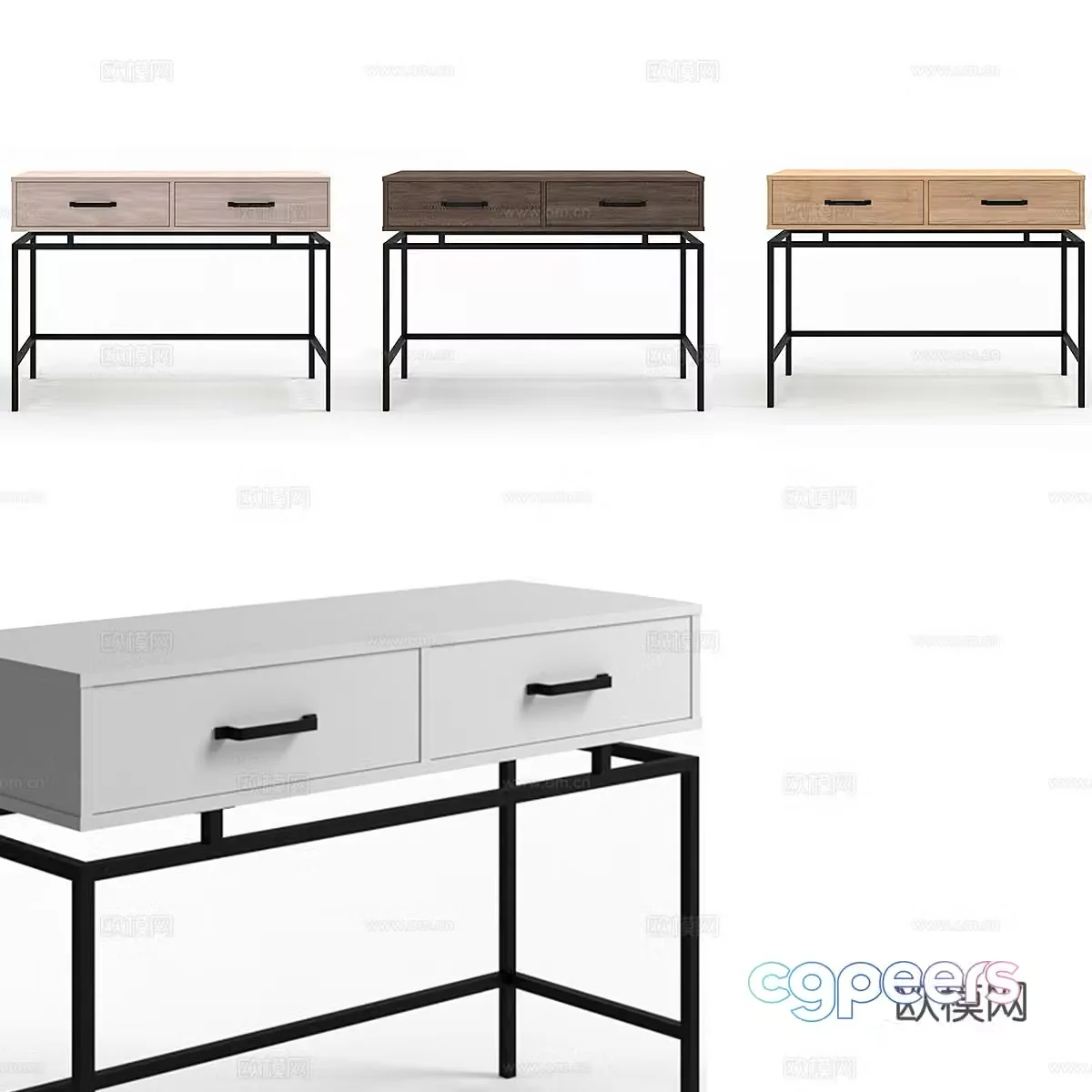 Nordic simple desk desk simple desk living room desk desk study desk 3d model