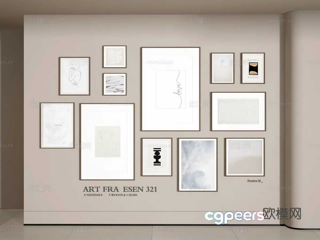Photo wall 3d model