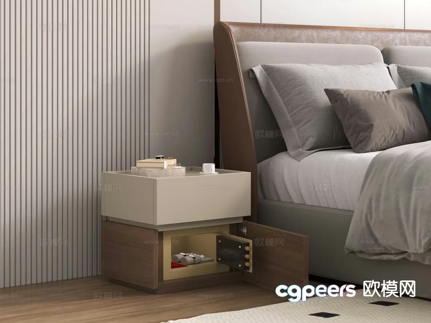 Modern bedside table 3d model