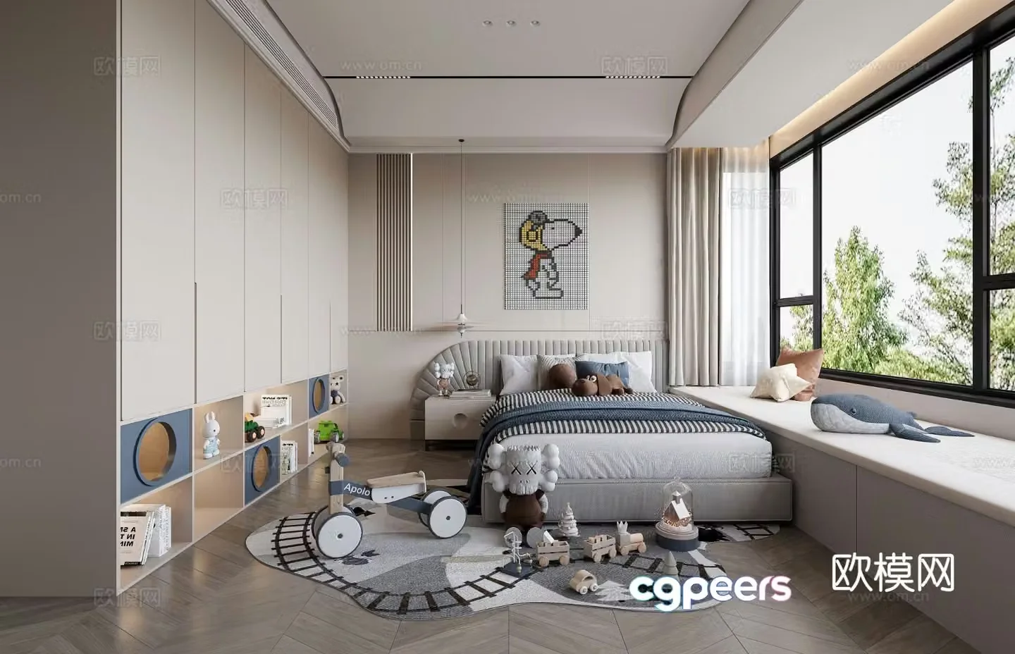 Modern children’s room boy’s room kid’s room 3d model