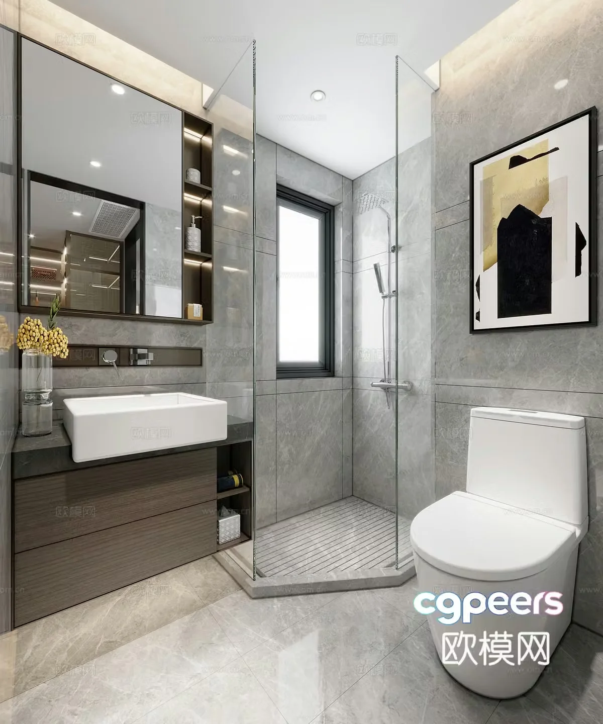 Modern bathroom bathroom 3d model