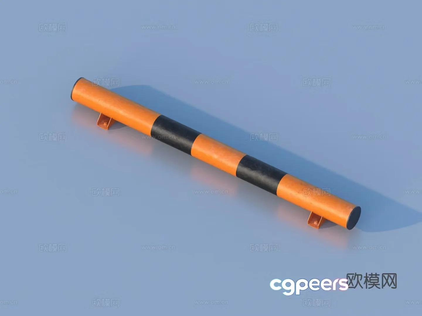 Anti-collision railing parking space barrier floor pile 3D model
