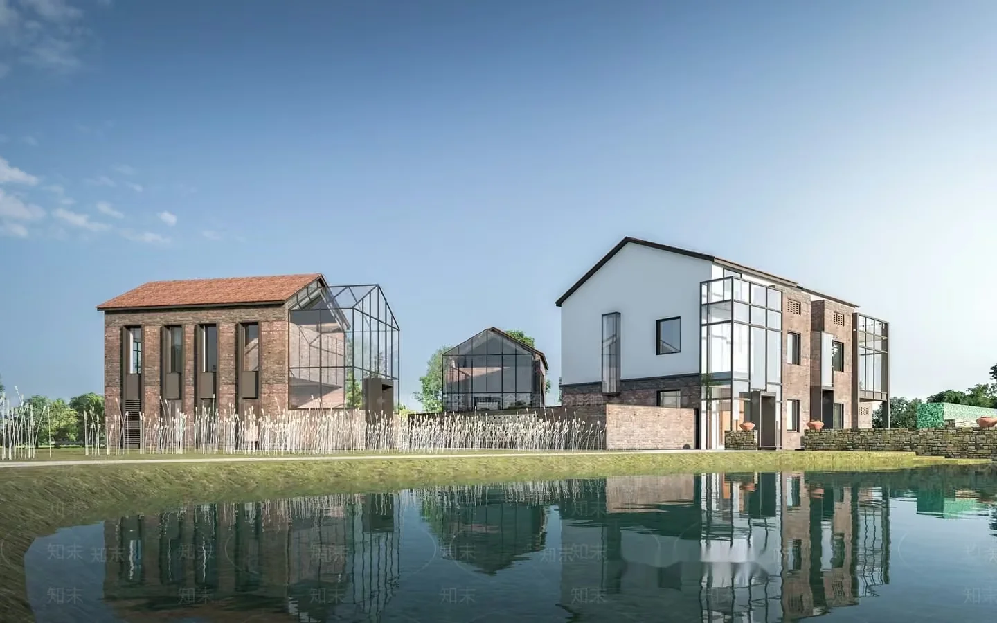 Modern Glass Houses 3D Model – 17719 – VRAY Render