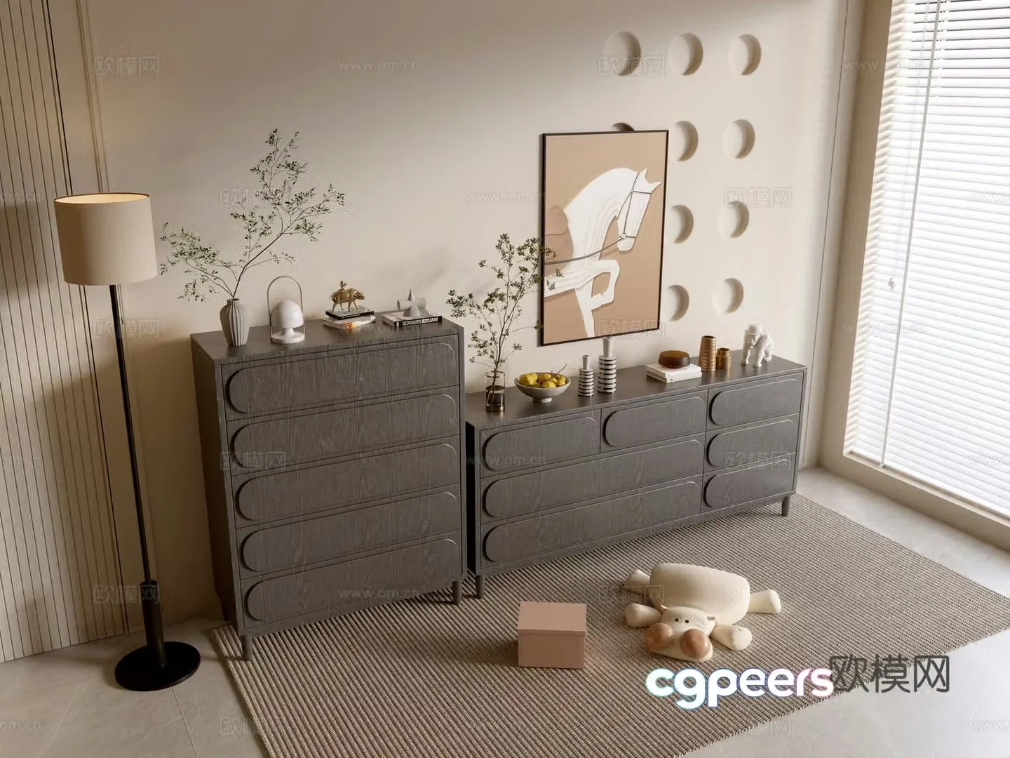 Modern black cabinet side cabinet chest of cabinets low cabinet whole cabinet side cabinet balcony cabinet storage cabinet 3d model
