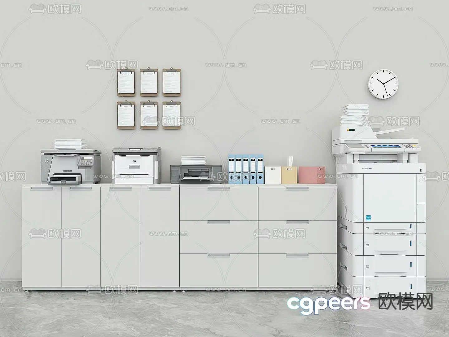 locker file cabinet printer copier 3d model