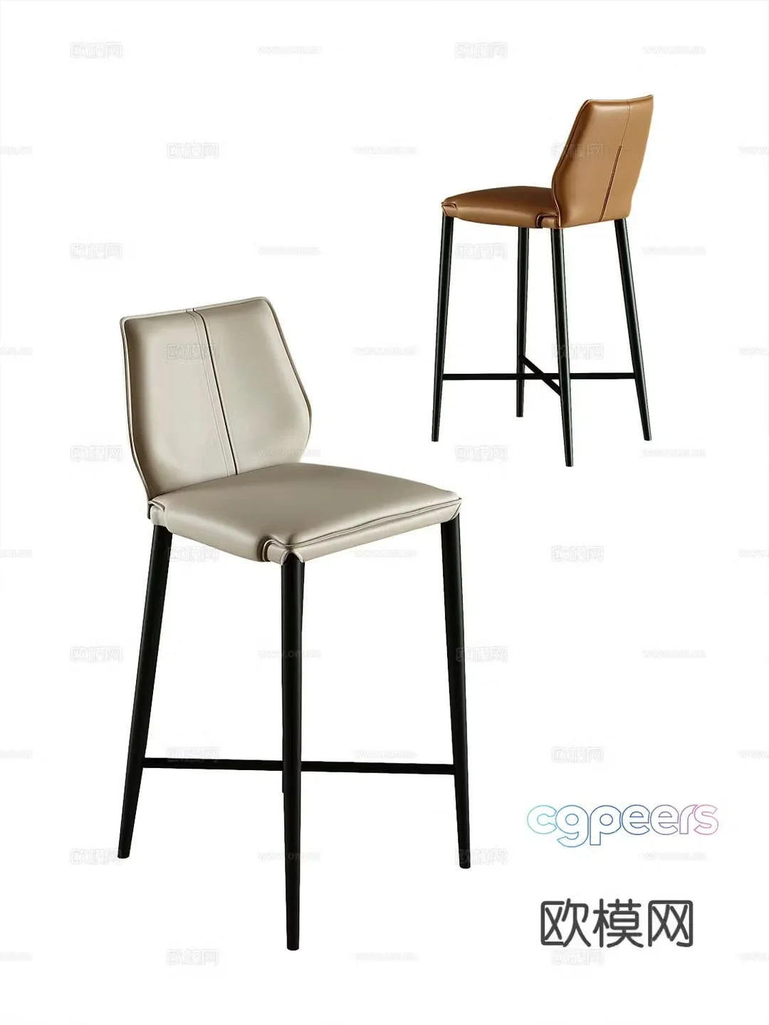 Modern bar stool bar stool high stool 3d model
