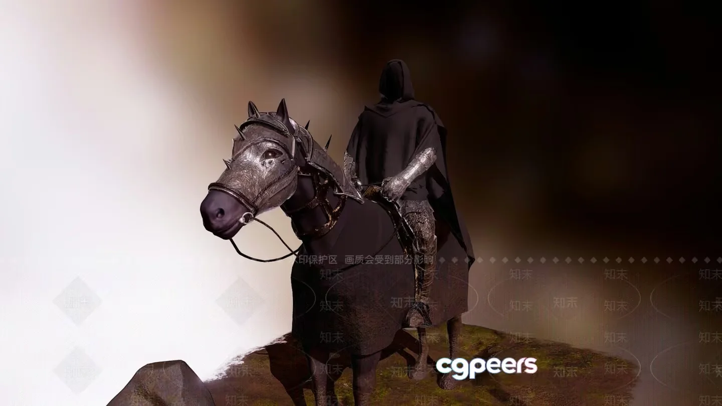 The Main Subject Is A Hooded Figure Riding A Horse 3D Model – 11237 – VRAY Render
