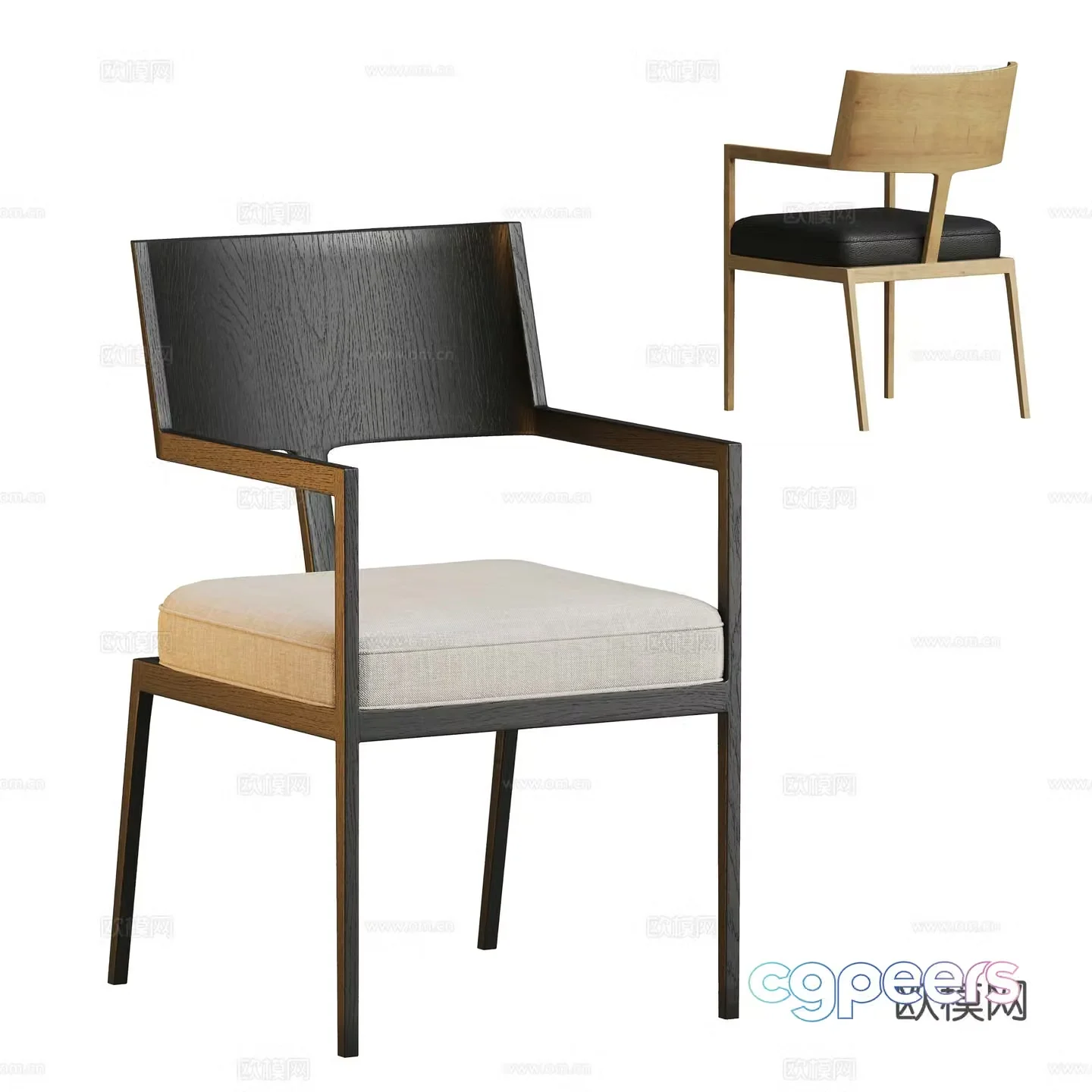 Modern armchair dining chair 3D model