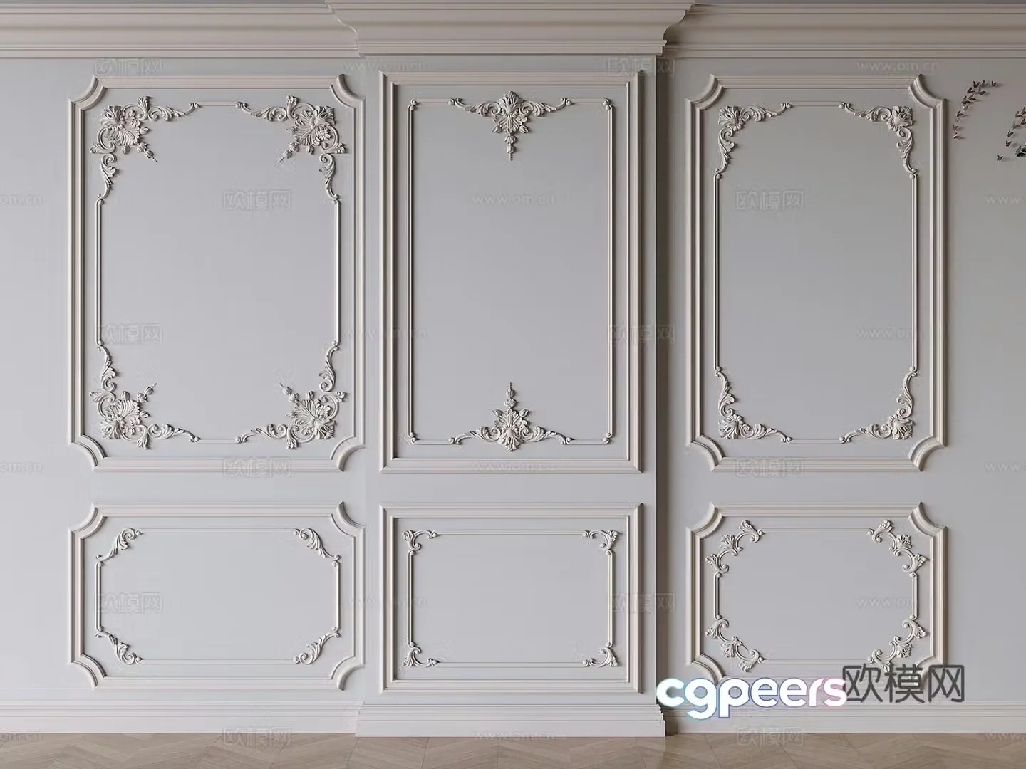 French plaster lines carved lines skirting lines 3D model
