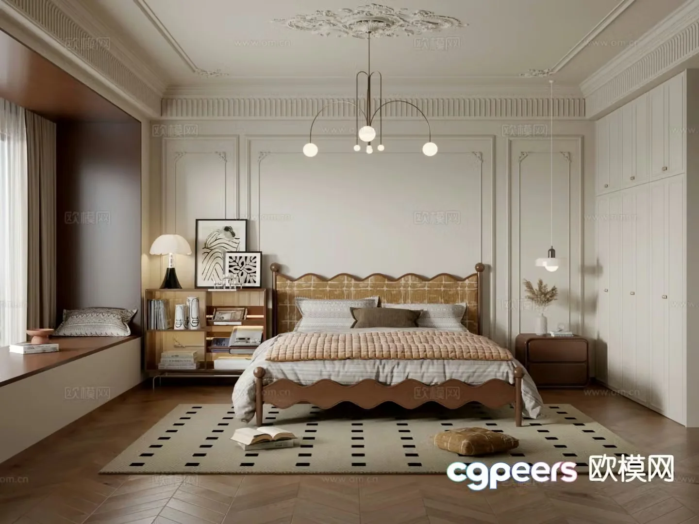 French bedroom master bedroom 3d model