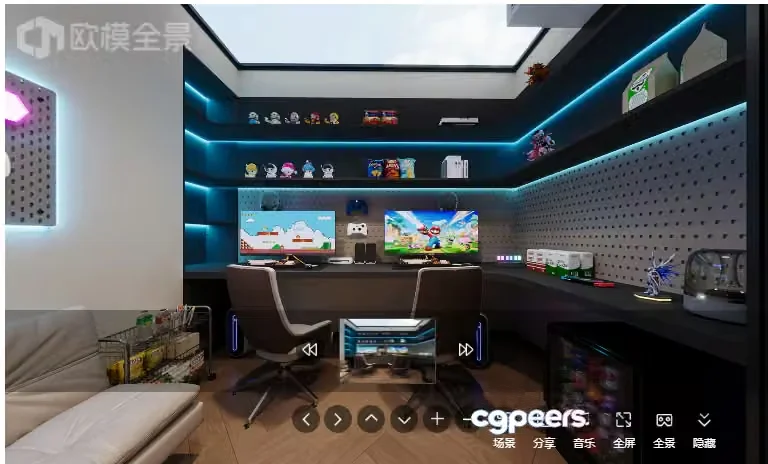 A Modern Gaming Room 3D Model – 1421 – CORONA Render