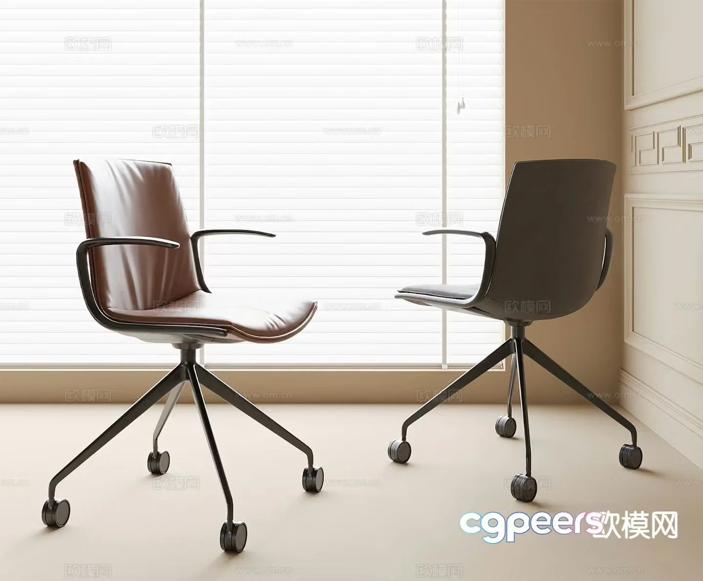 Modern office chair shift chair single chair 3d model