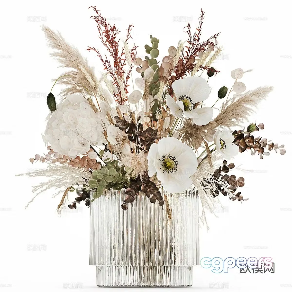 Modern vase flower art 3d model