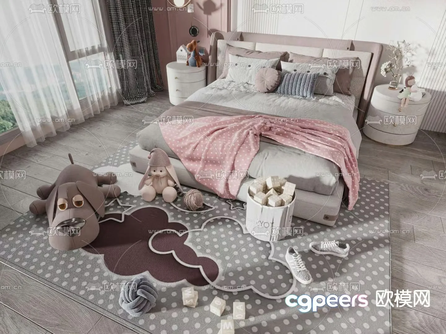 Modern children’s bed 3d model