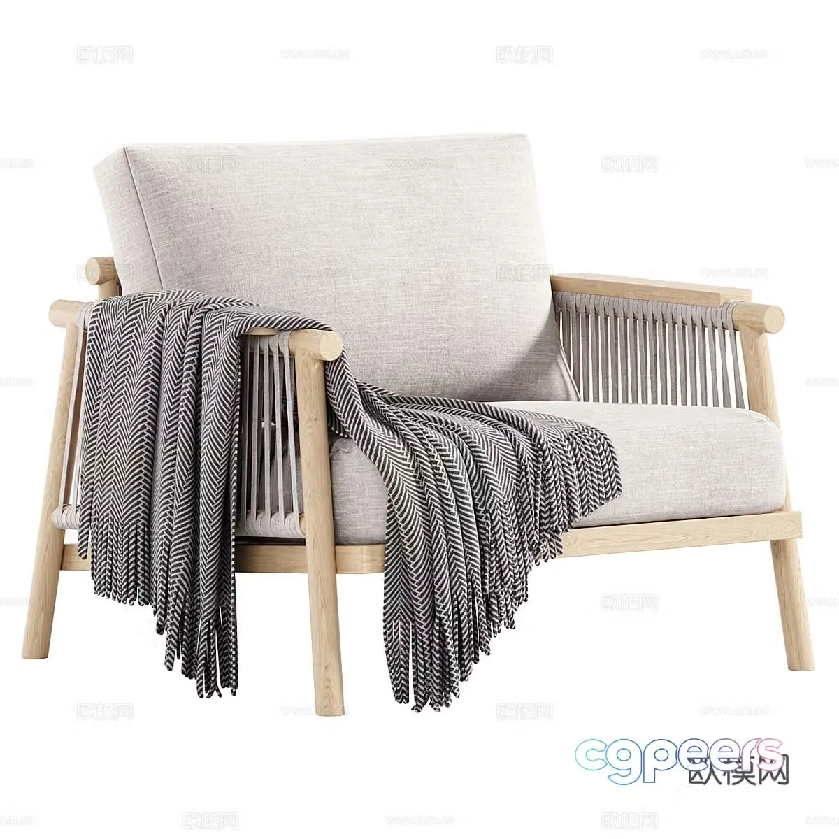 Wasabi style leisure chair B&B single chair B&B leisure chair Rattan single chair Rattan single chair Rattan leisure chair Rest 3D model