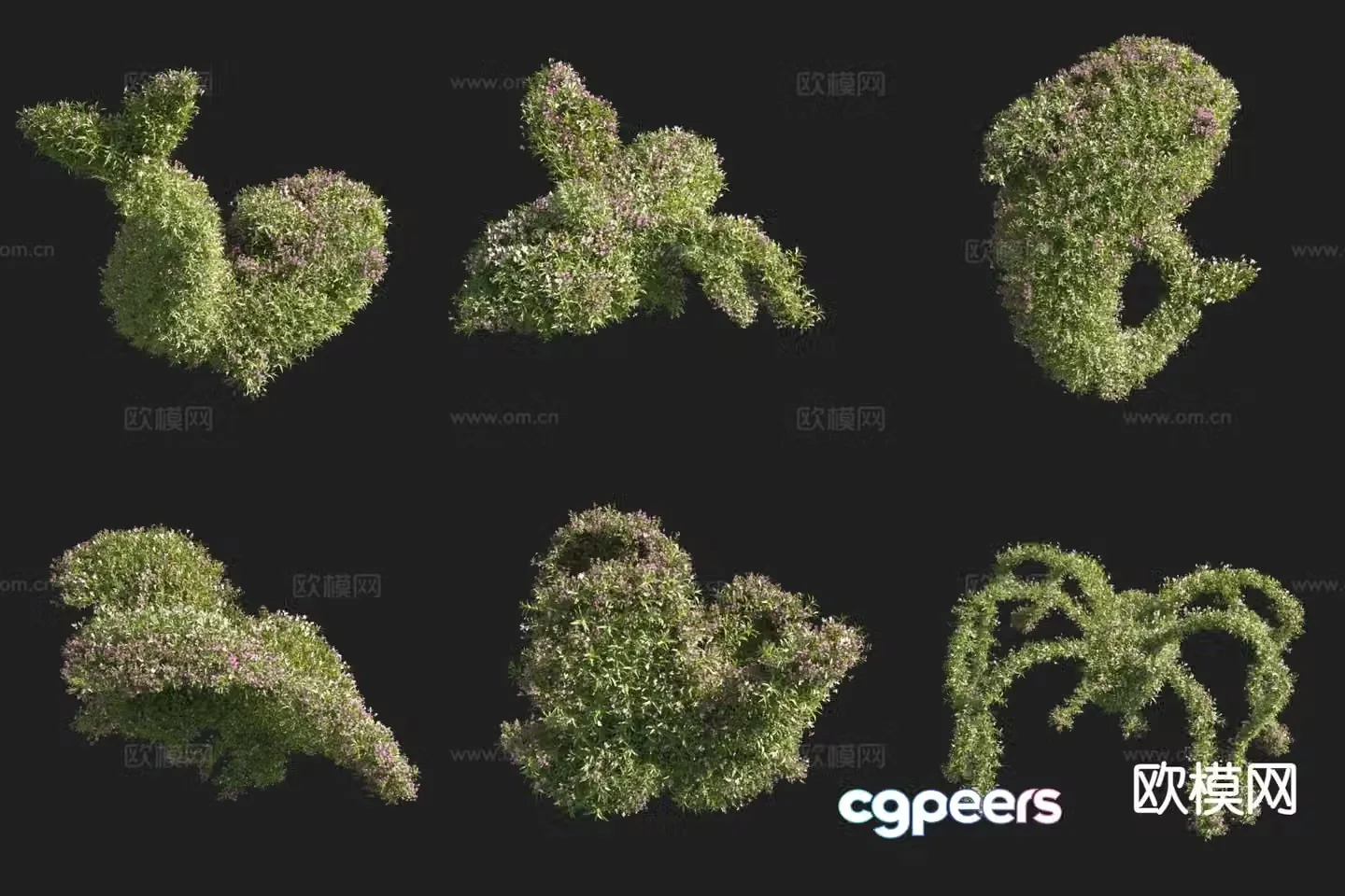 Pansy-shaped bush 3d model