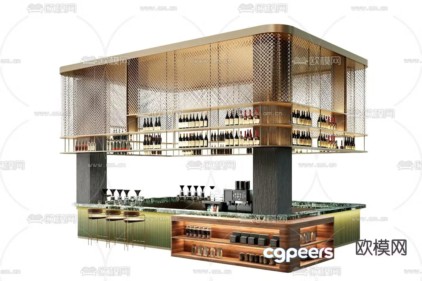 bar bar 3d model