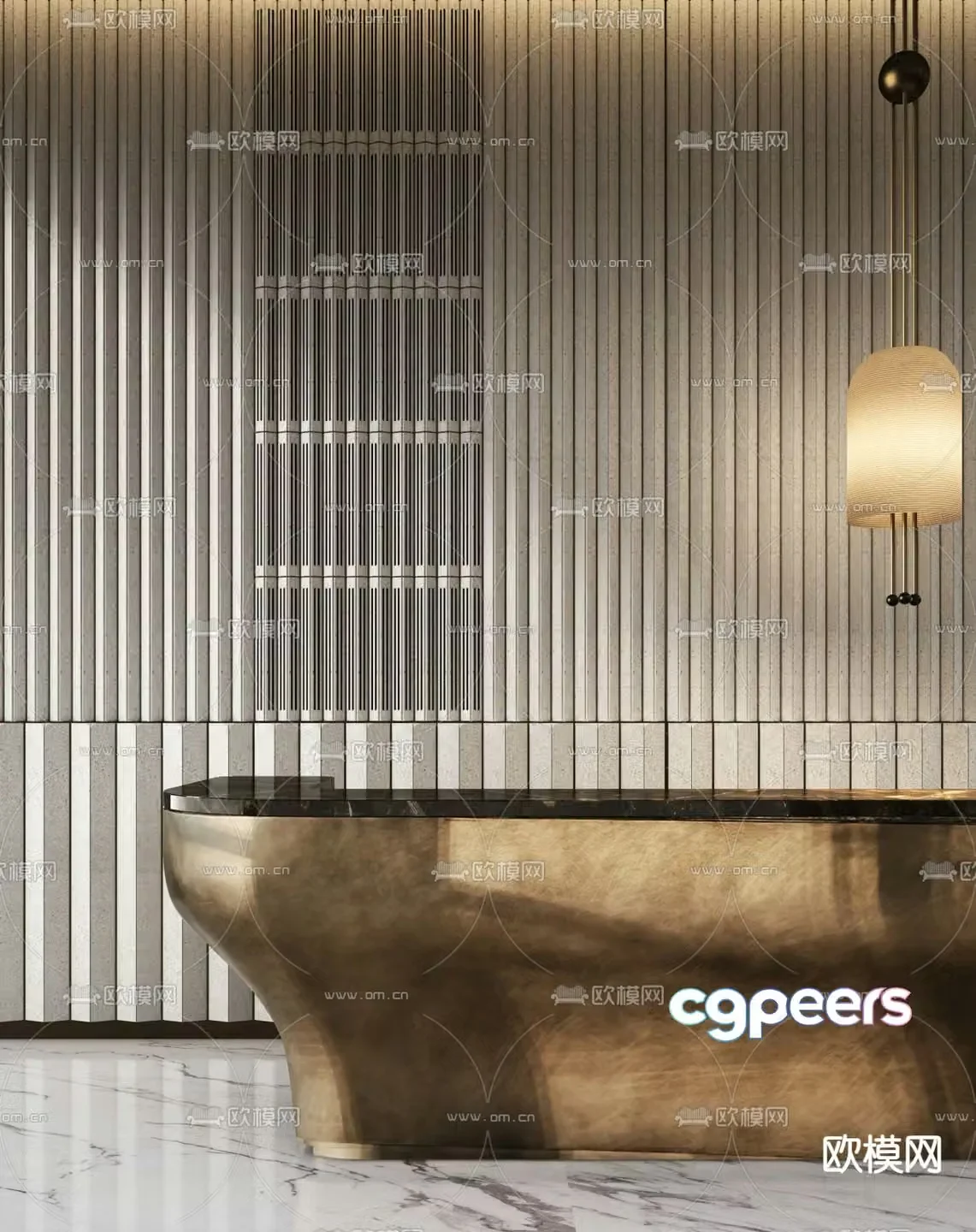 Light luxury bar service desk reception desk 3D model