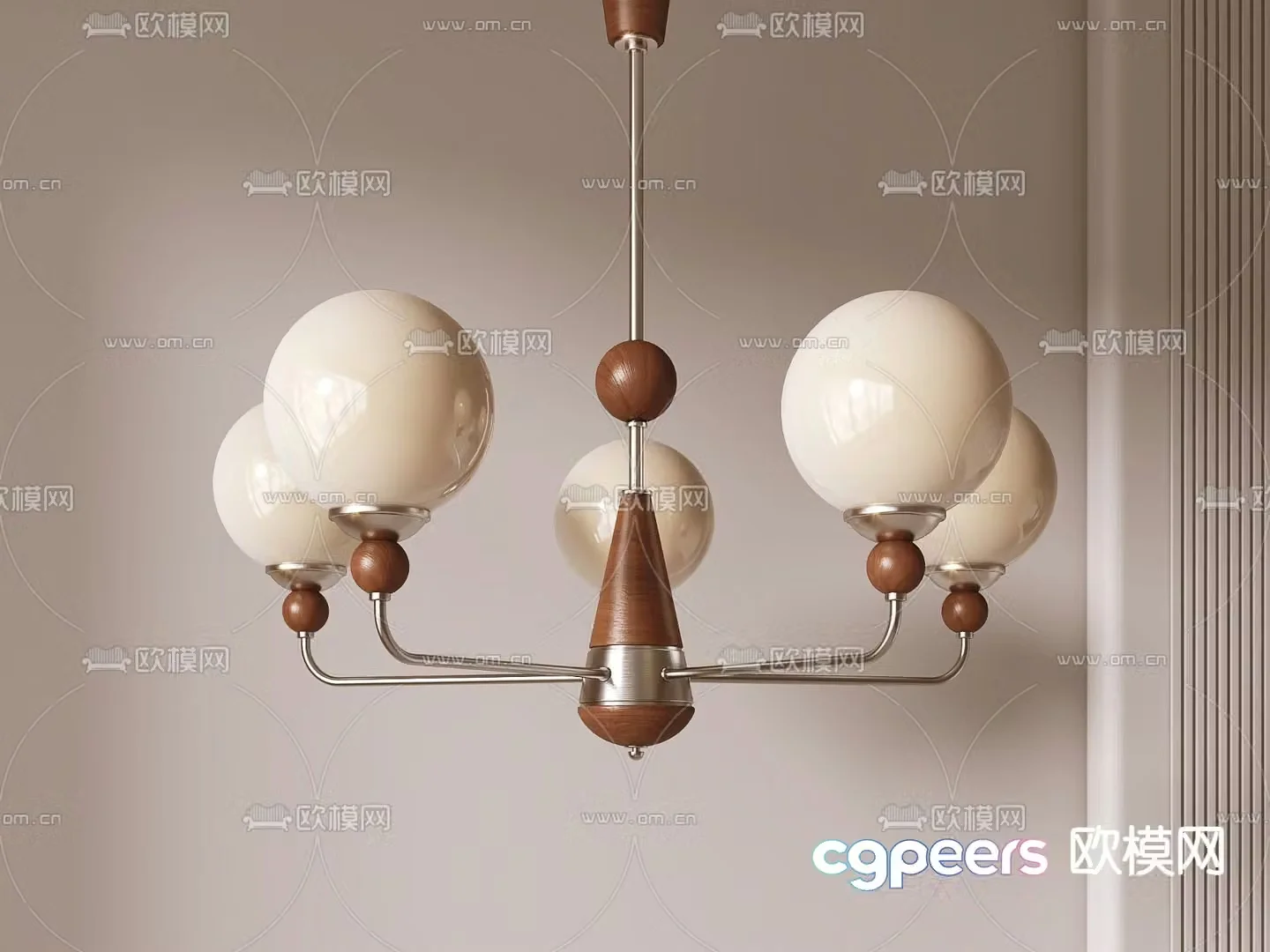 Middle-aged chandelier Multi-head chandelier 3d model