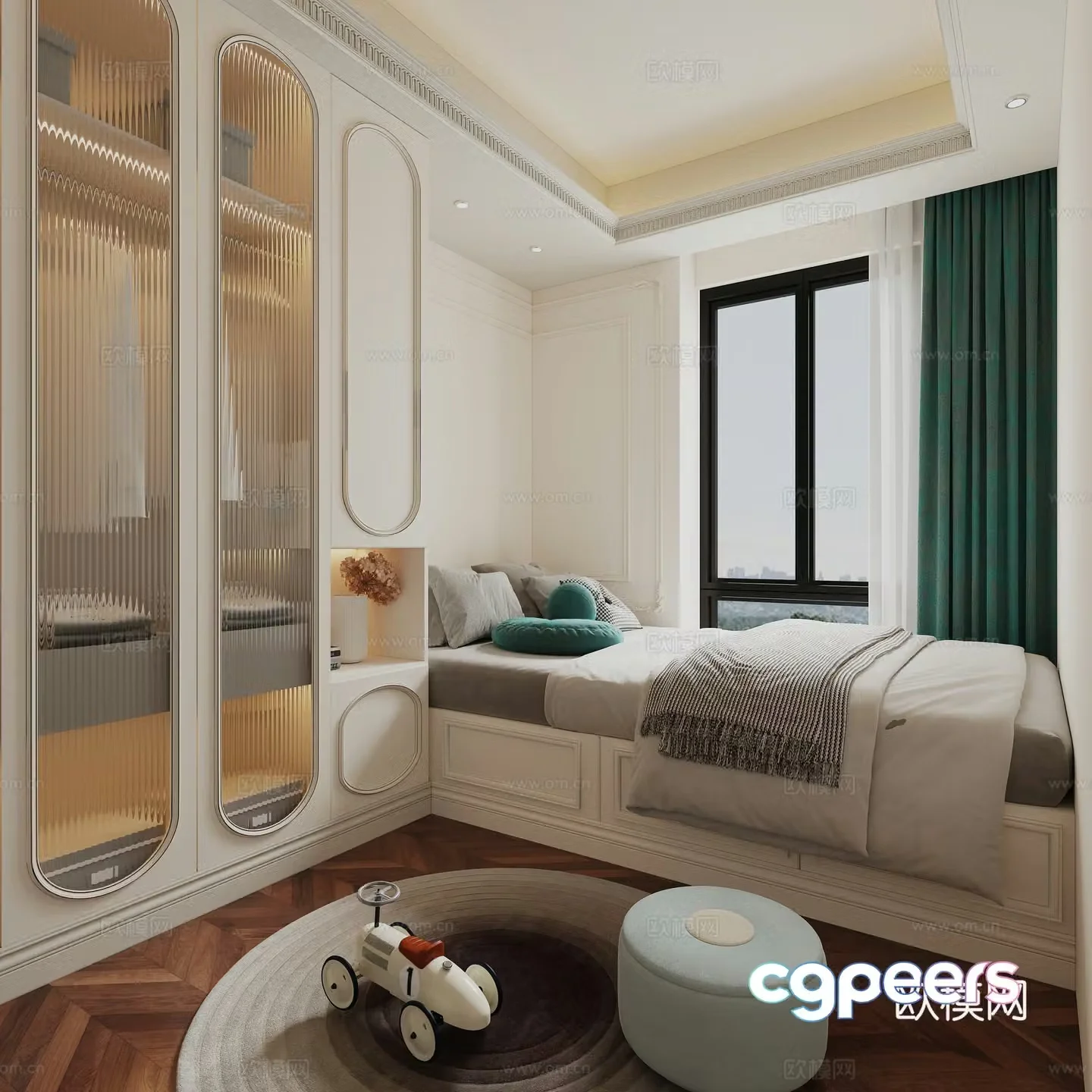 French tatami bedroom 3d model
