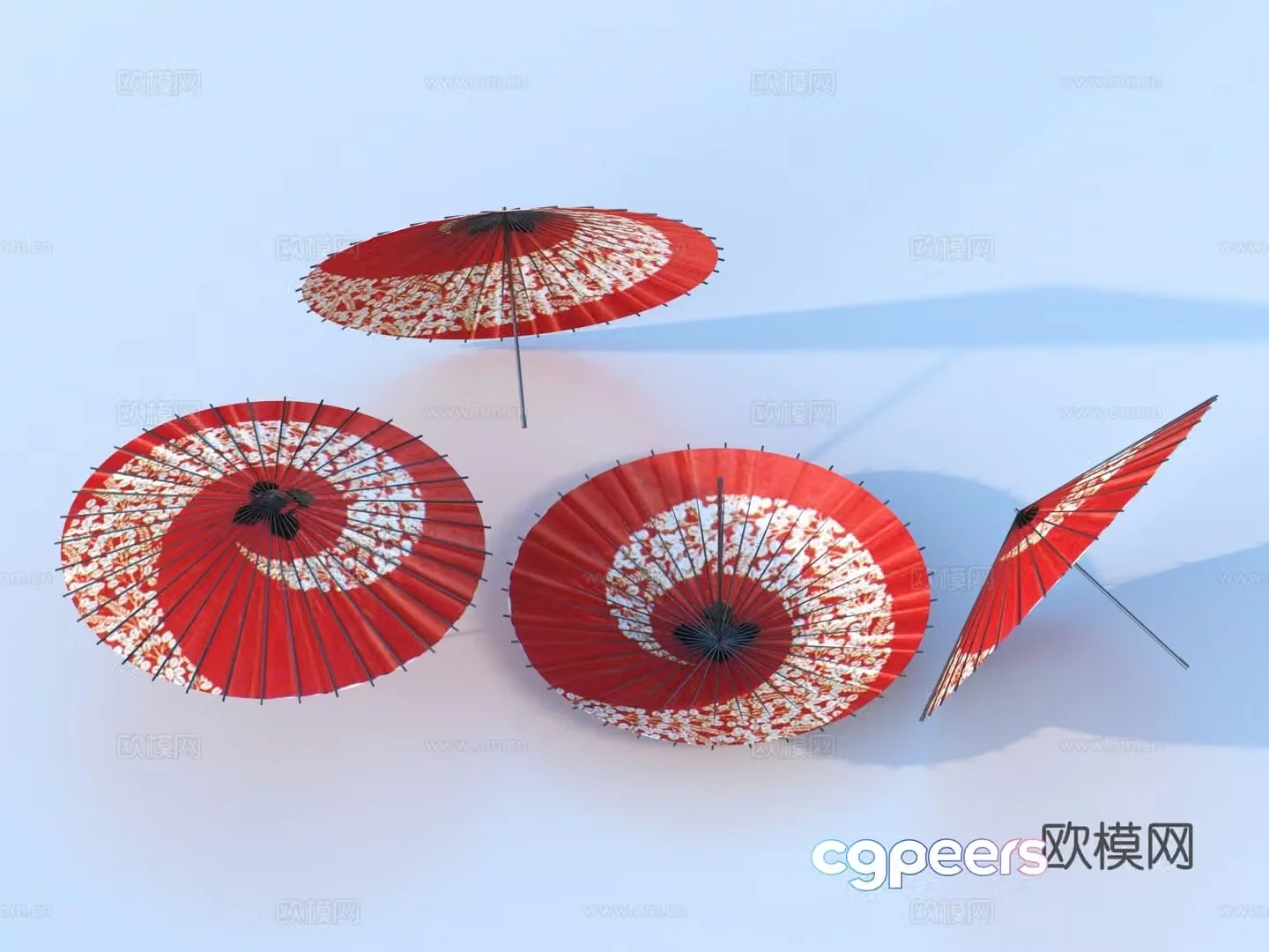Oil paper umbrella umbrella paper umbrella flower umbrella 3d model
