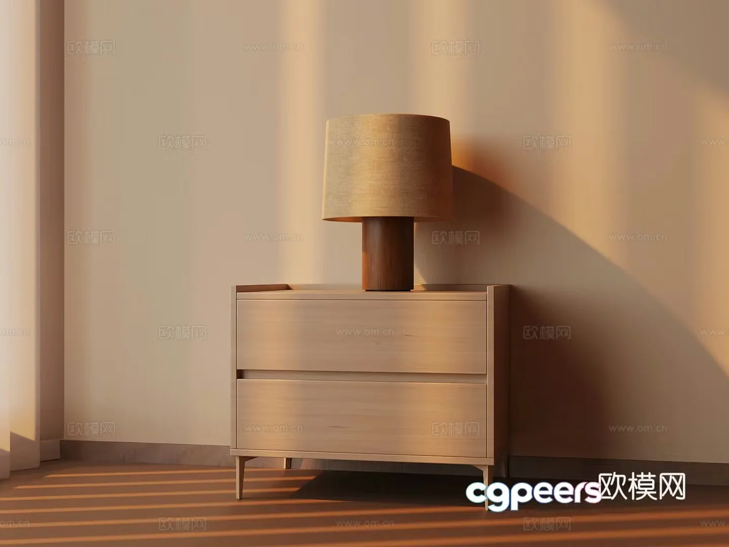 Modern simple bedside table lamp 3d model