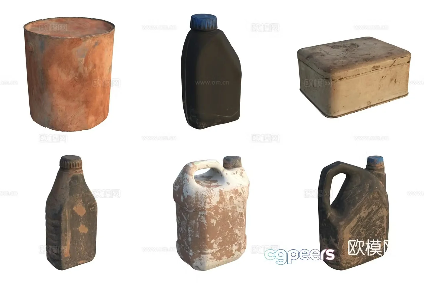 Storage drawer oil tank iron box iron barrel jar 3d model