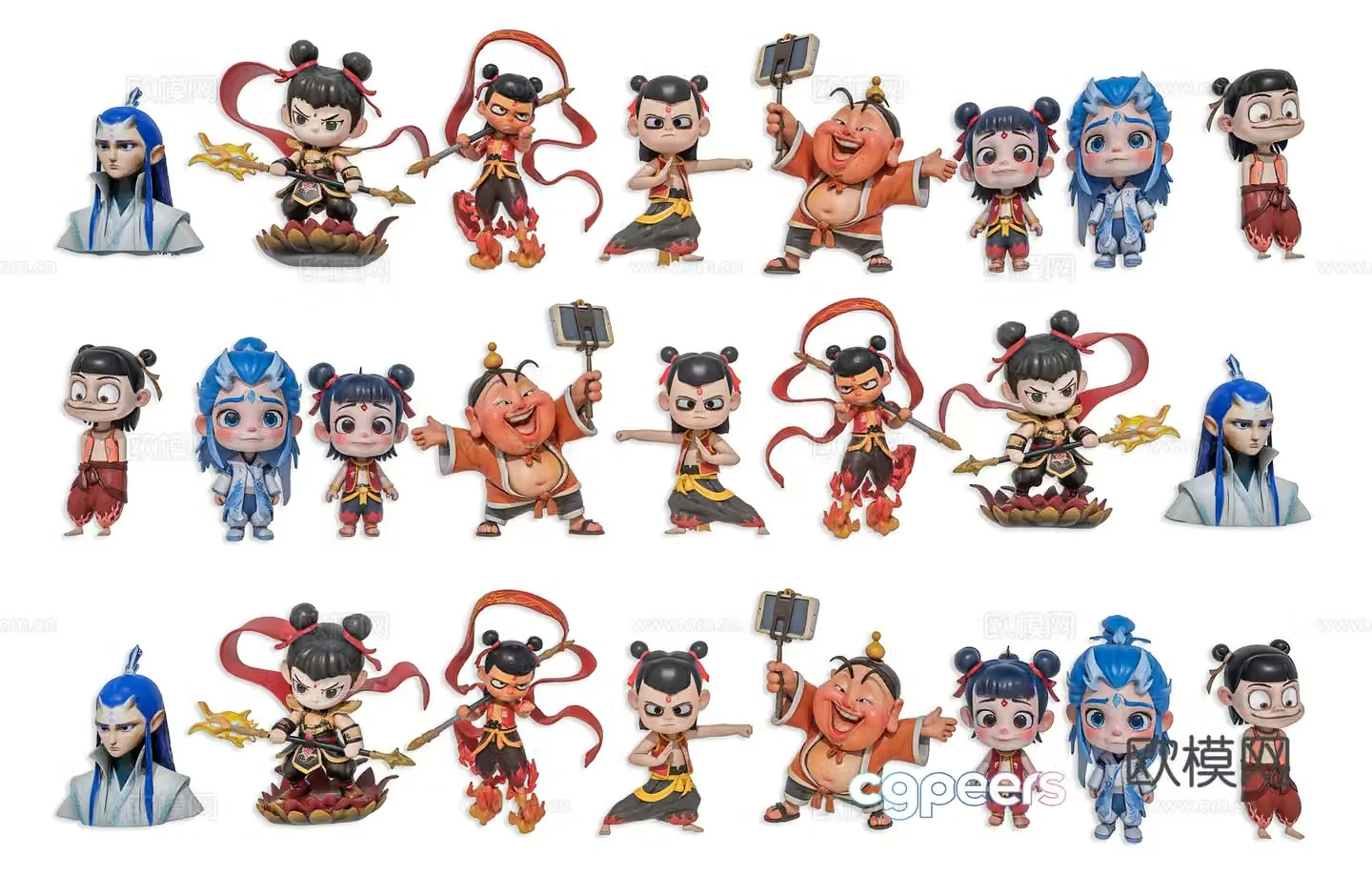 Modern Nezha: Devil Child Comes to the World Nezha Nezha Ao Bing Wuliang Immortal Wing Taiyi Real Man 3D Model