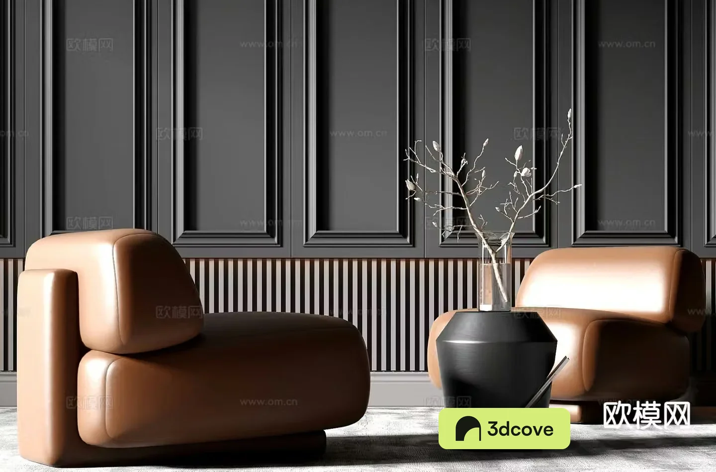 Modern single sofa leather sofa