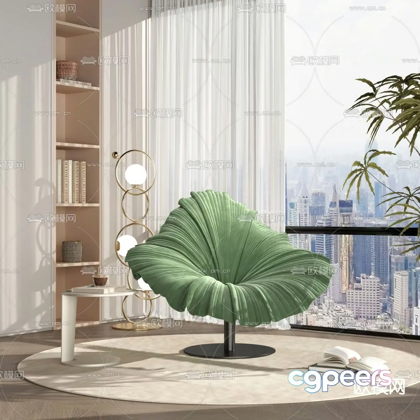 Petal chair leisure chair 3d model