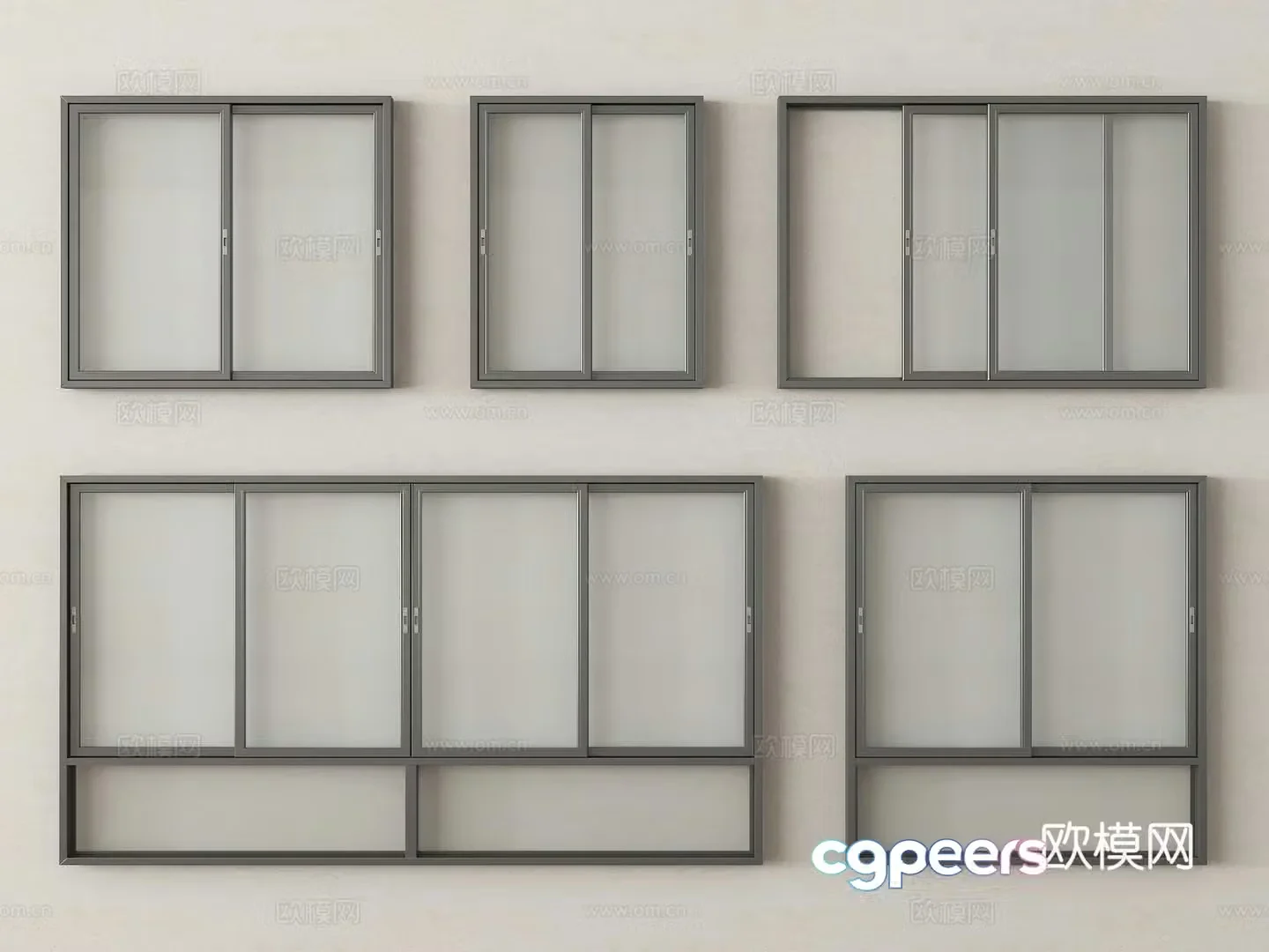 Modern sliding window combination balcony window floor-to-ceiling window 3D model