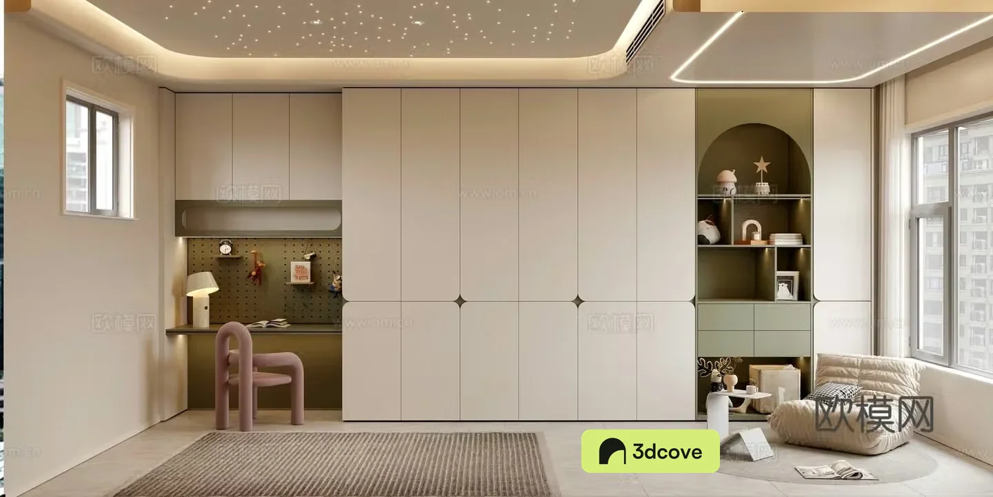 Modern bookcase wardrobe