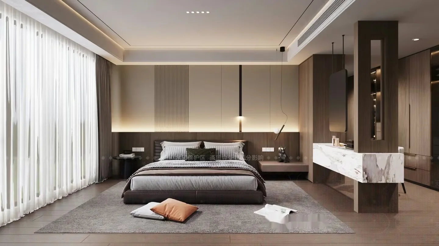 Modern Master Bedroom 3D Model – 8656 – VRAY Render