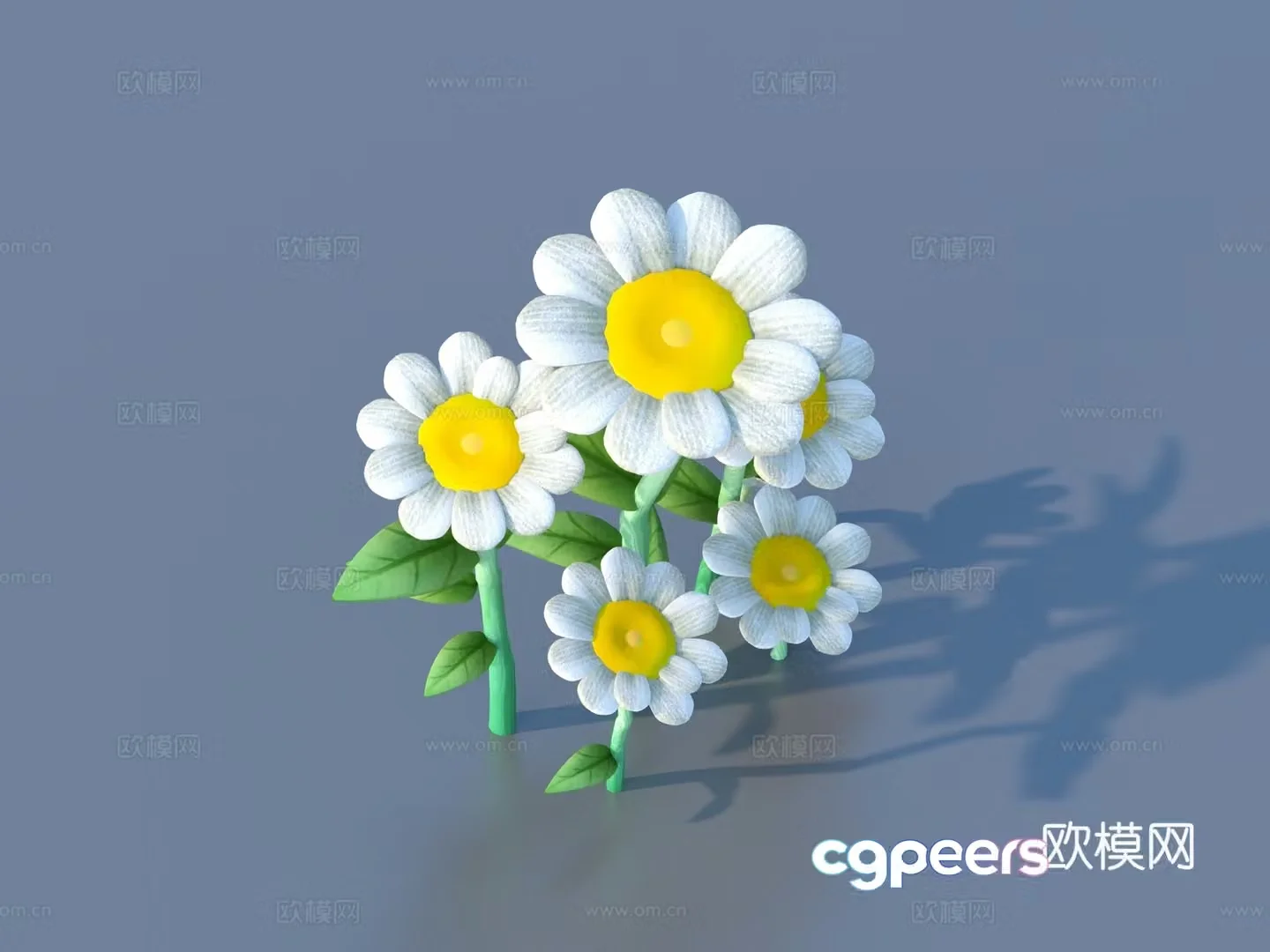 Cartoon Plants Shrub Flowers and Plants 3d Model