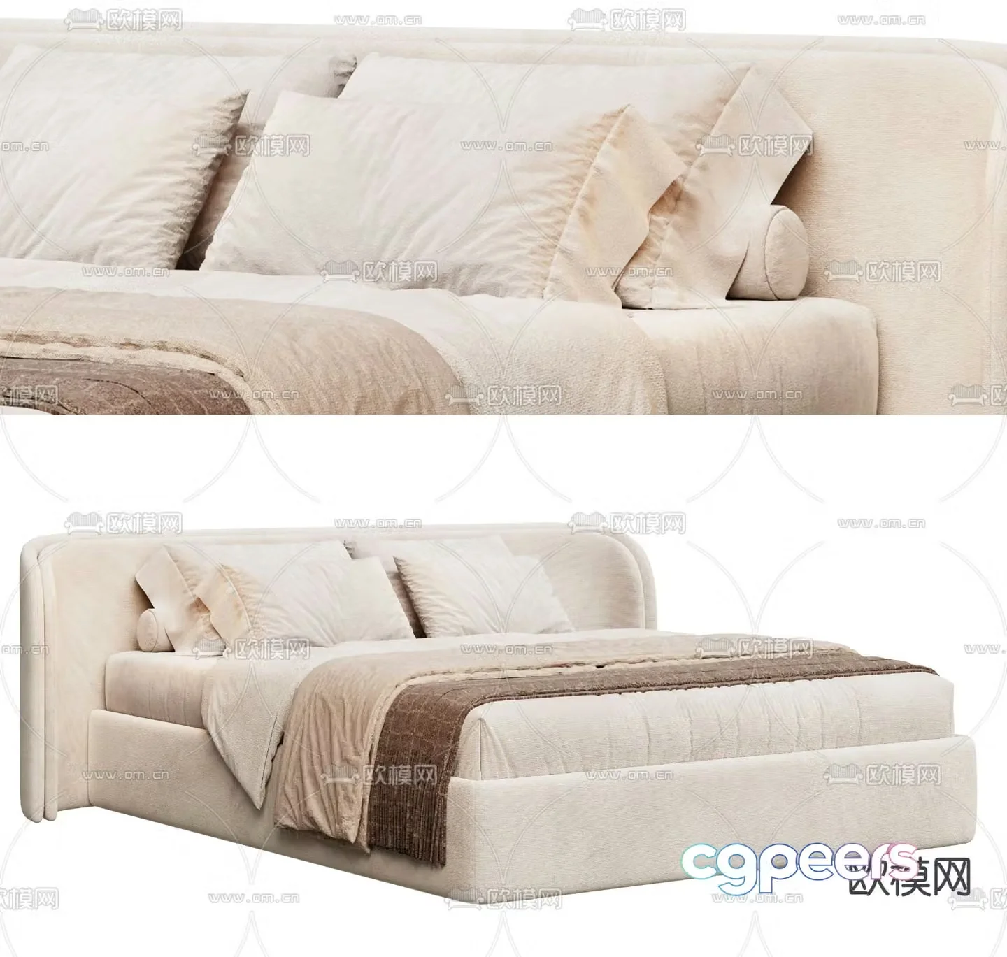 Wittmann fabric single bed 3d model