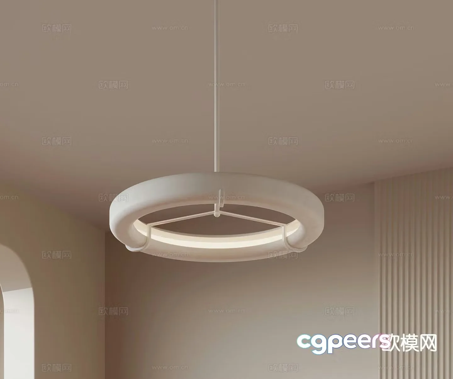 Cream style chandelier 3d model