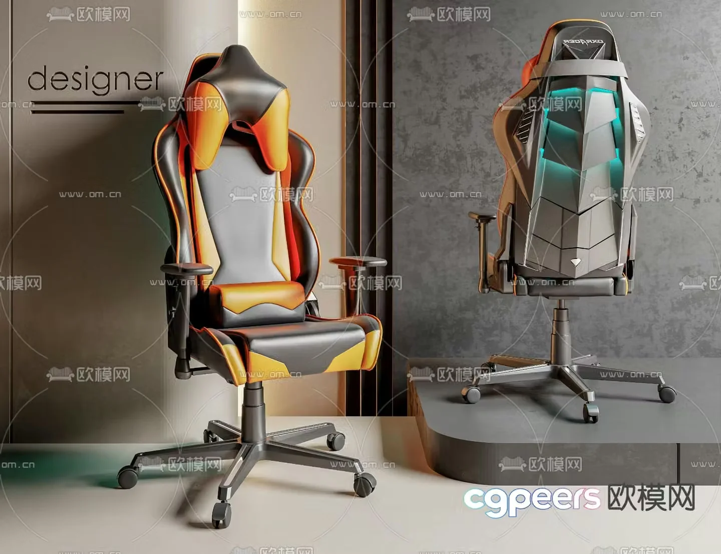 Office chair e-sports chair gaming chair 3d model