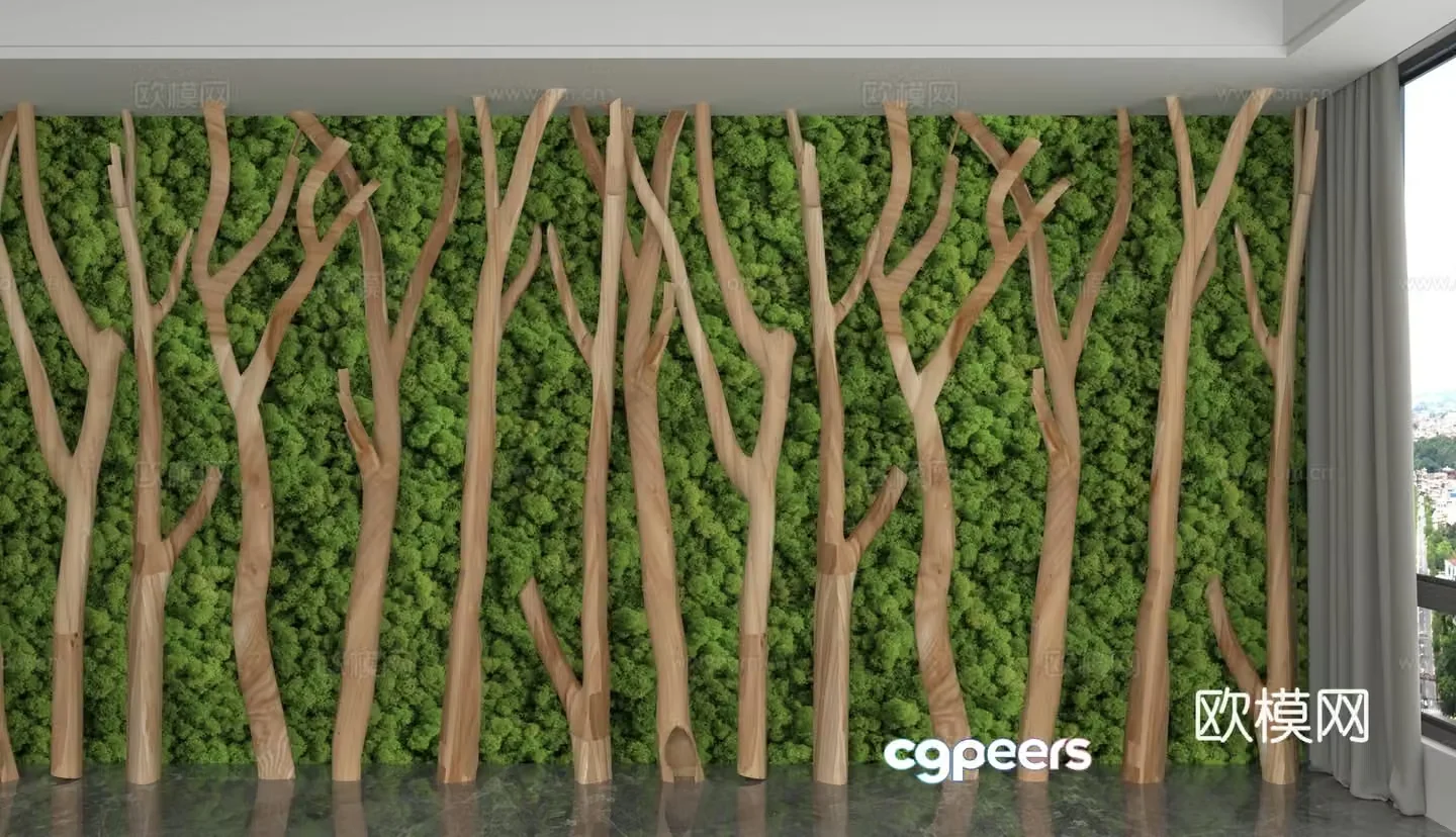 Modern background wall 3d model