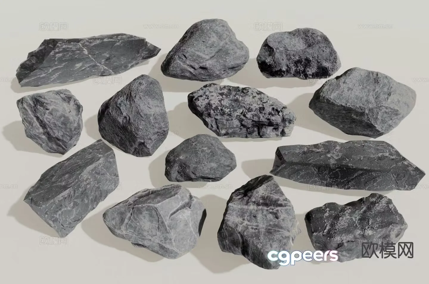 Modern landscape stones stones special-shaped stones paving stones 3D model