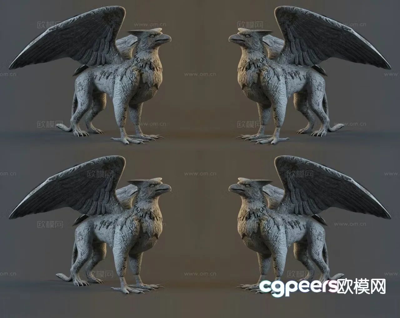 Griffin sculpture eagle sculpture cartoon ornament 3D model