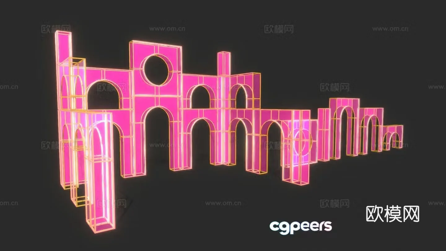 Modern commercial outdoor display Indoor art installation Internet celebrity check-in points Commercial beauty fair instrument installation 3D model