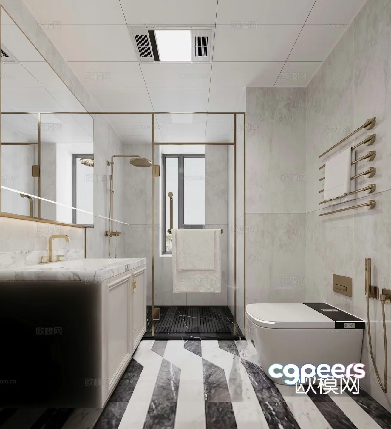 French bathroom 3d model