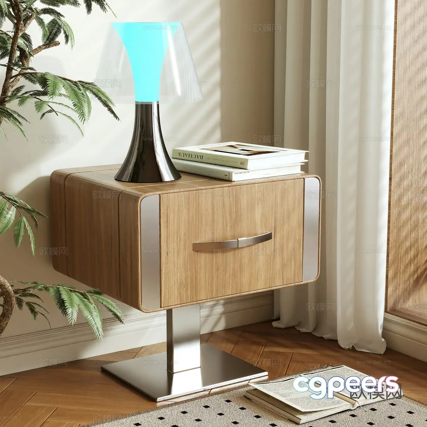 Modern bedside table 3d model