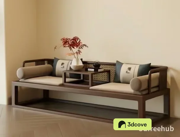 A Minimalist Wooden Sofa