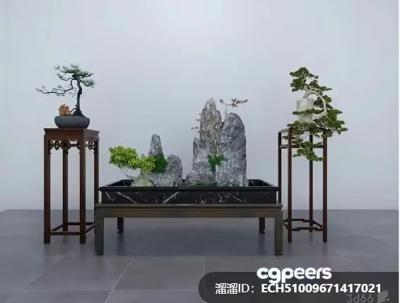 A Small Potted Tree 3D Model – 4194 – VRAY Render