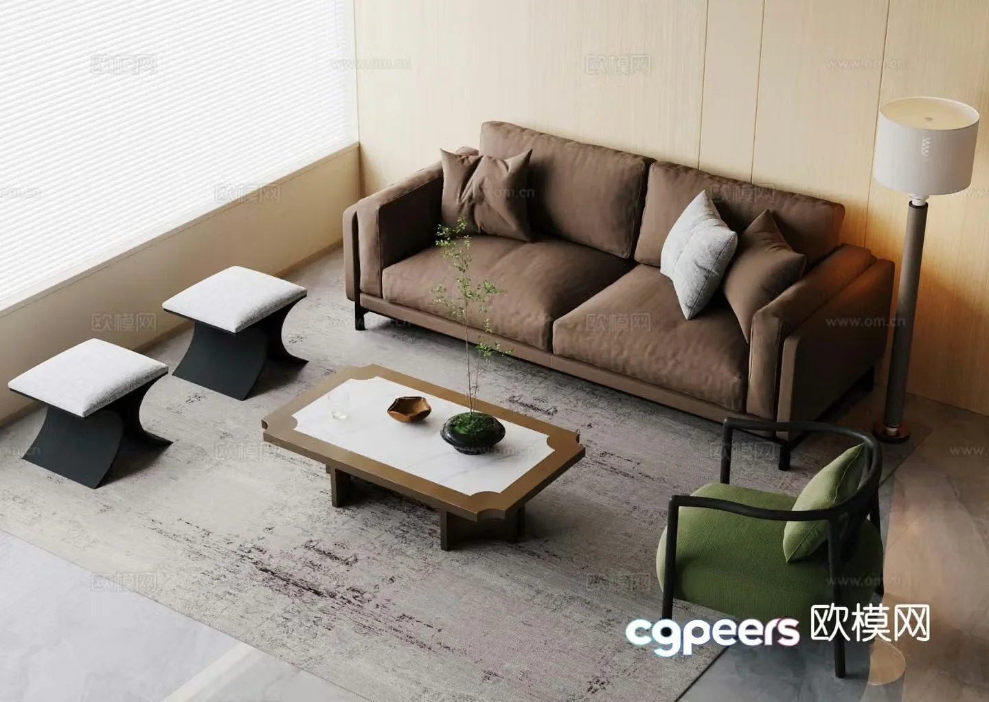 Medieval style modular sofa 3D model