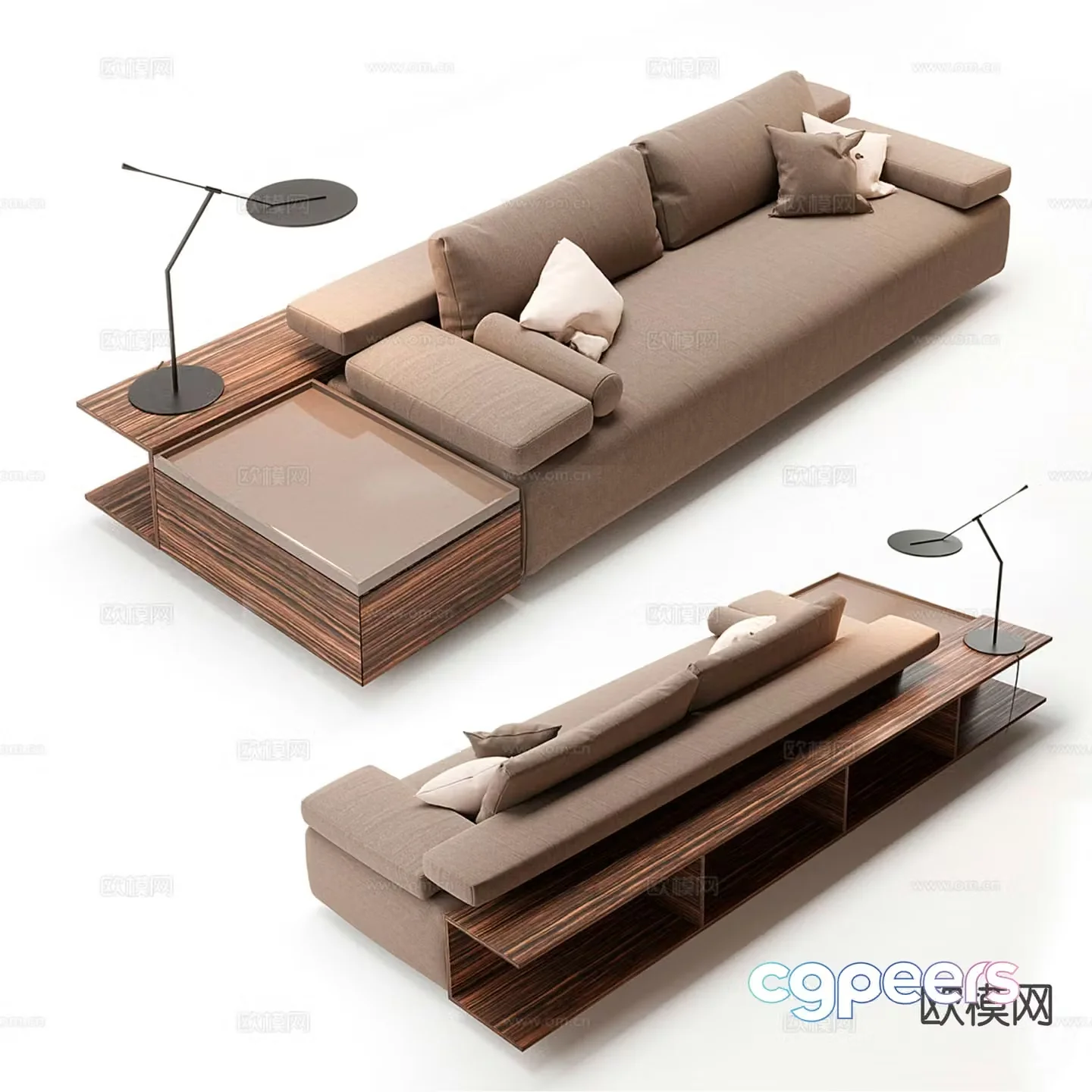 Code modern love seat 3d model