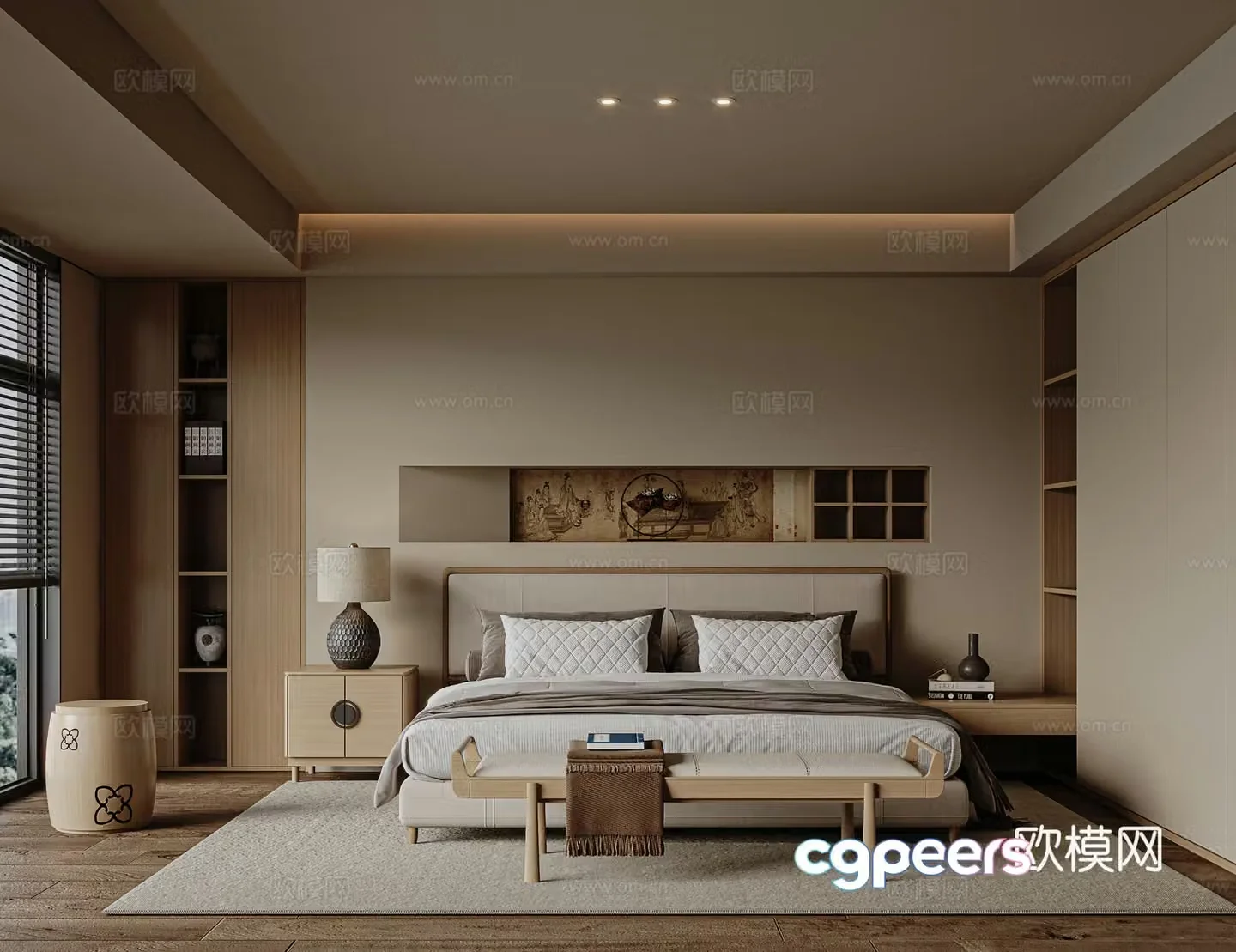 Song’s bedroom new Chinese bedroom 3D model
