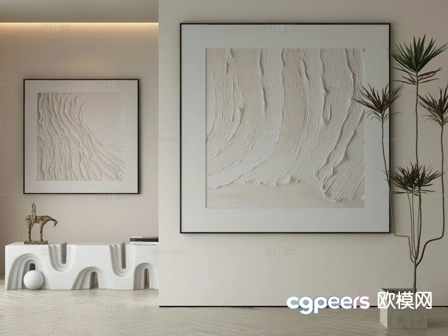 Wabi-sabi art painting texture painting decorative painting 3d model